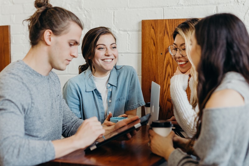People talking together over coffee